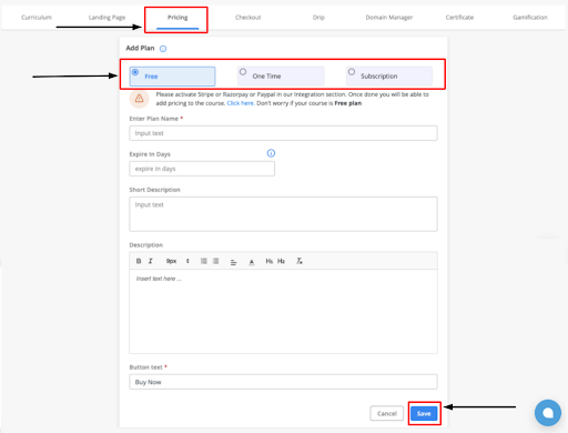 How To Add Pricing Plans To A Course In FreshLearn FreshLearn Support